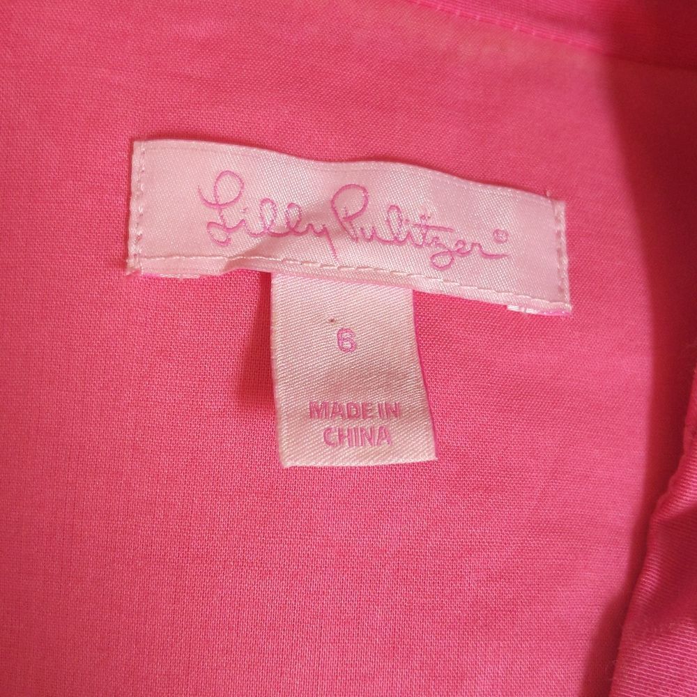Lilly Pulitzer Newberry tunic top in lipstick 🩷 pink, beaded, v-neck, size 6 - Picture 6 of 9